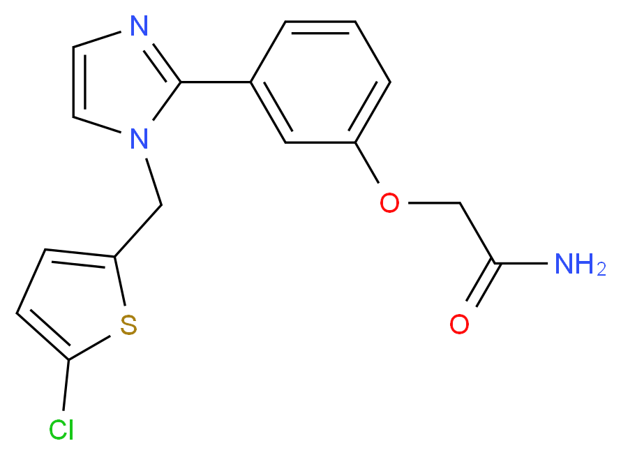2-(3-{1-[(5-chloro-2-thienyl)methyl]-1H-imidazol-2-yl}phenoxy)acetamide_分子结构_CAS_)