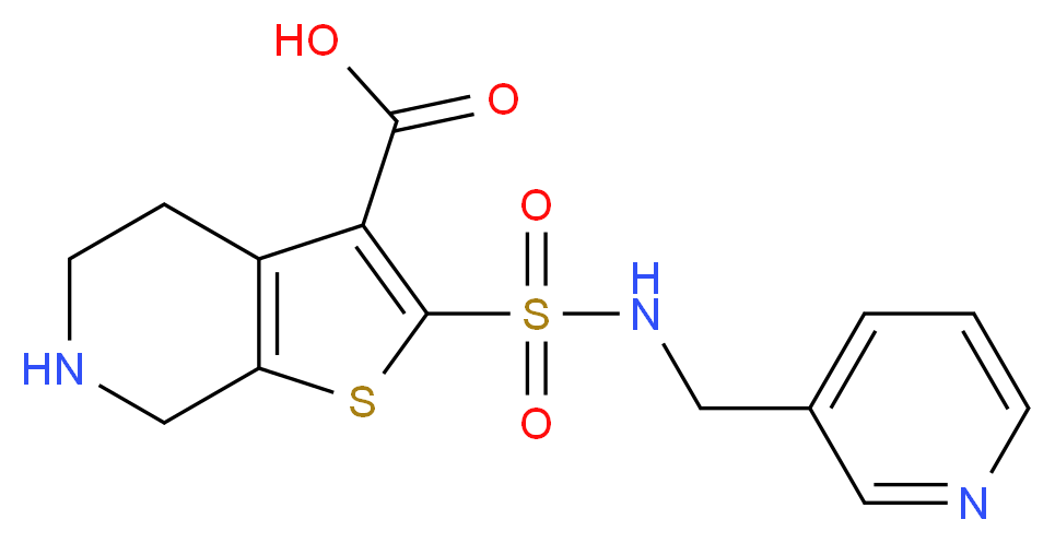 2-{[(pyridin-3-ylmethyl)amino]sulfonyl}-4,5,6,7-tetrahydrothieno[2,3-c]pyridine-3-carboxylic acid_分子结构_CAS_)