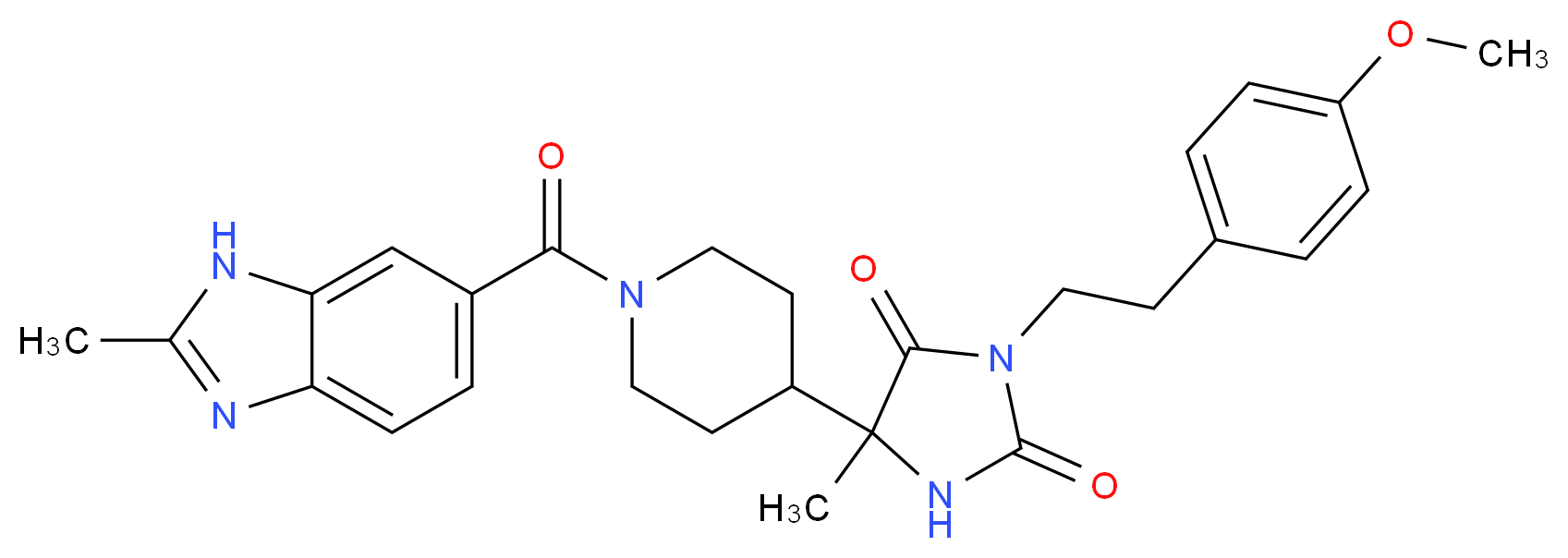 3-[2-(4-methoxyphenyl)ethyl]-5-methyl-5-{1-[(2-methyl-1H-benzimidazol-6-yl)carbonyl]-4-piperidinyl}-2,4-imidazolidinedione_分子结构_CAS_)