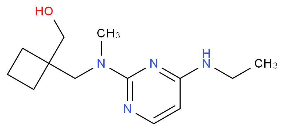 (1-{[[4-(ethylamino)pyrimidin-2-yl](methyl)amino]methyl}cyclobutyl)methanol_分子结构_CAS_)