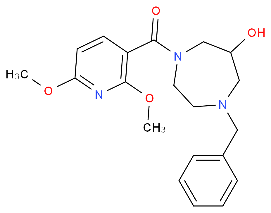 1-benzyl-4-[(2,6-dimethoxy-3-pyridinyl)carbonyl]-1,4-diazepan-6-ol_分子结构_CAS_)