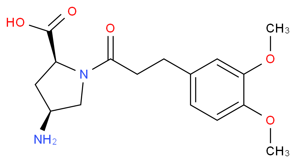 (4S)-4-amino-1-[3-(3,4-dimethoxyphenyl)propanoyl]-L-proline_分子结构_CAS_)