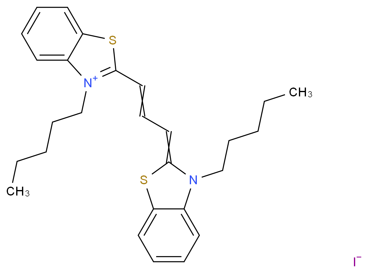 3,3′-Dipentylthiacarbocyanine iodide_分子结构_CAS_53213-86-8)