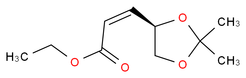 (R)-顺式-3-(2,2-二甲基-1,3-二噁烷-4-基)丙烯酸乙酯_分子结构_CAS_104321-63-3)