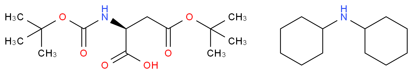 Boc-L-Asp(OtBu)-OH (dicyclohexylammonium) salt_分子结构_CAS_1913-12-8)