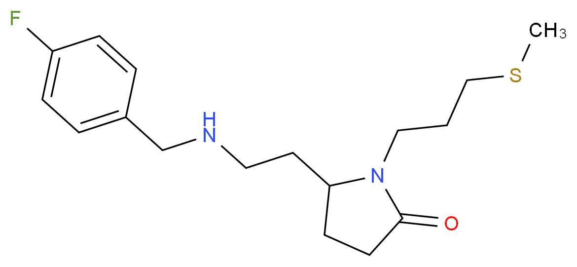 5-{2-[(4-fluorobenzyl)amino]ethyl}-1-[3-(methylthio)propyl]-2-pyrrolidinone_分子结构_CAS_)