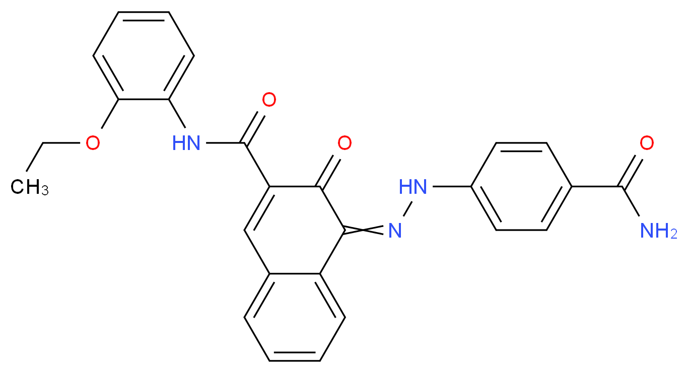 4-[2-(4-carbamoylphenyl)hydrazin-1-ylidene]-N-(2-ethoxyphenyl)-3-oxo-3,4-dihydronaphthalene-2-carboxamide_分子结构_CAS_2786-76-7