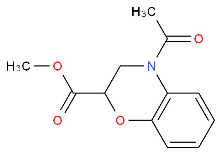 methyl 4-acetyl-3,4-dihydro-2H-1,4-benzoxazine-2-carboxylate_分子结构_CAS_3640-49-1