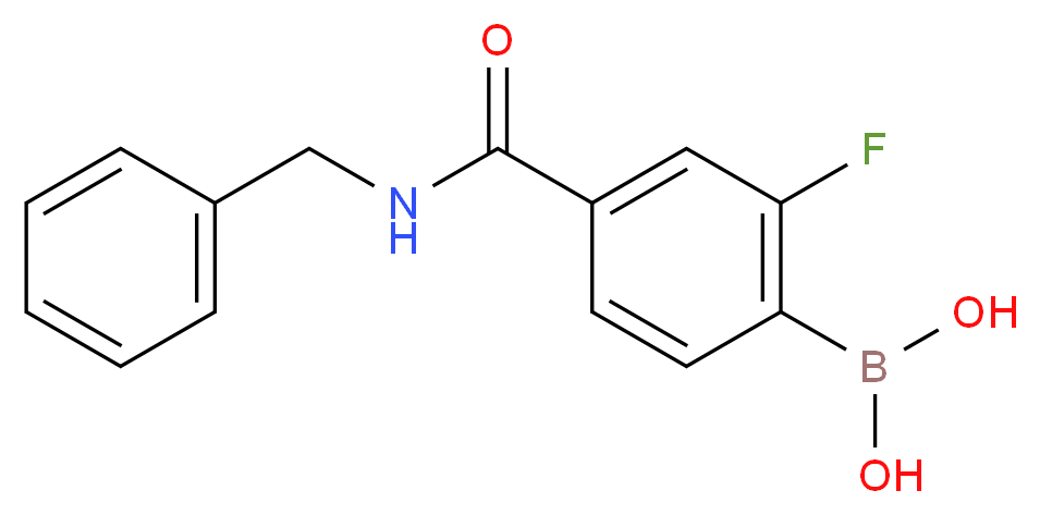 4-Benzylcarbamoyl-2-fluorobenzeneboronic acid_分子结构_CAS_874289-36-8)
