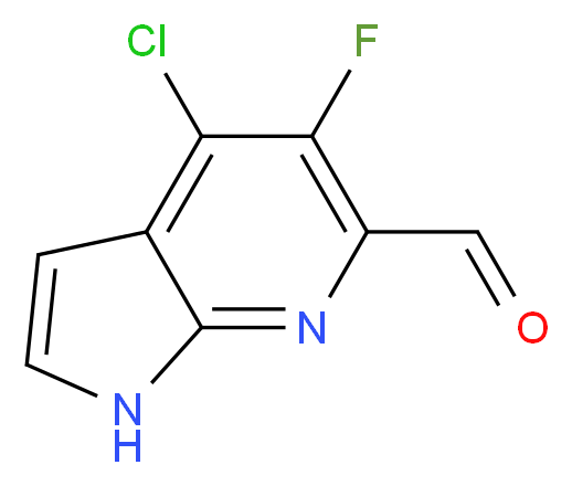 4-Chloro-5-fluoro-1H-pyrrolo[2,3-b]pyridine-6-carbaldehyde_分子结构_CAS_1246088-61-8)