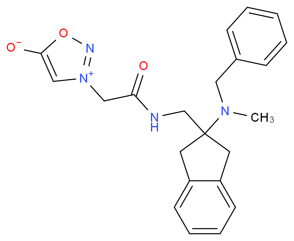 3-{2-[({2-[benzyl(methyl)amino]-2,3-dihydro-1H-inden-2-yl}methyl)amino]-2-oxoethyl}-1,2,3-oxadiazol-3-ium-5-olate_分子结构_CAS_)