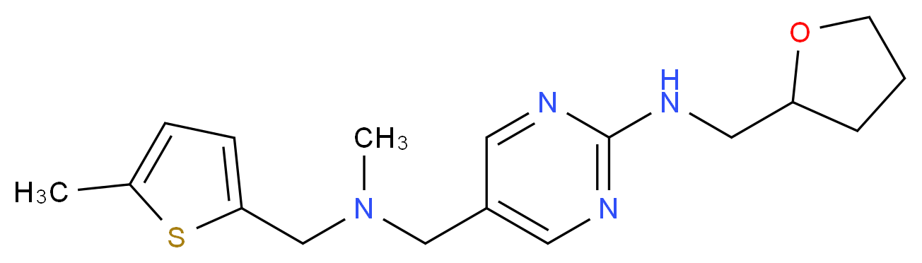 5-({methyl[(5-methyl-2-thienyl)methyl]amino}methyl)-N-(tetrahydrofuran-2-ylmethyl)pyrimidin-2-amine_分子结构_CAS_)