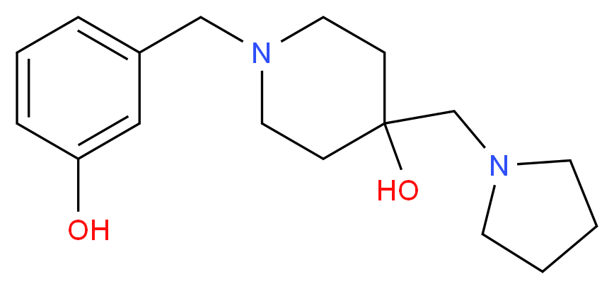 1-(3-hydroxybenzyl)-4-(pyrrolidin-1-ylmethyl)piperidin-4-ol_分子结构_CAS_)
