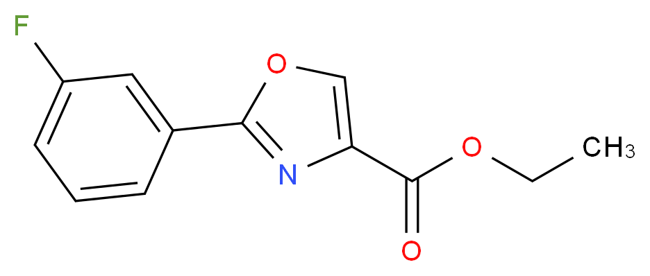 2-(3-FLUORO-PHENYL)-OXAZOLE-4-CARBOXYLIC ACID ETHYL ESTER_分子结构_CAS_885272-98-0)