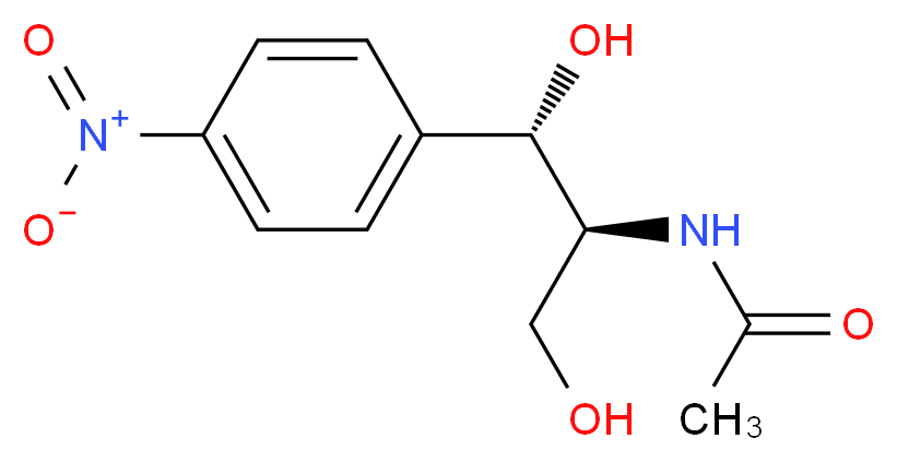 N-[(1S,2S)-1,3-dihydroxy-1-(4-nitrophenyl)propan-2-yl]acetamide_分子结构_CAS_15376-53-1