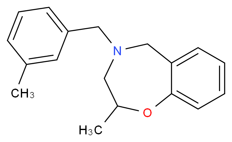 2-methyl-4-(3-methylbenzyl)-2,3,4,5-tetrahydro-1,4-benzoxazepine_分子结构_CAS_)