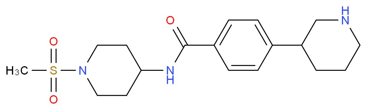 N-[1-(methylsulfonyl)piperidin-4-yl]-4-piperidin-3-ylbenzamide_分子结构_CAS_)