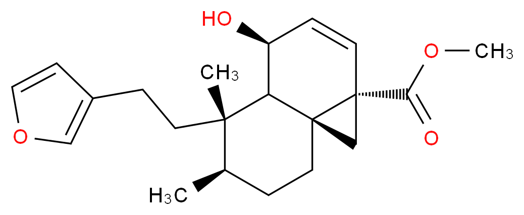 methyl (4S,4aR,5S,6R,8aS,8bS)-5-[2-(furan-3-yl)ethyl]-4-hydroxy-5,6-dimethyl-1H,4H,4aH,5H,6H,7H,8H,8bH-cyclopropa[e]naphthalene-8b-carboxylate_分子结构_CAS_349534-70-9