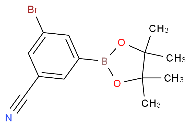 3-bromo-5-(tetramethyl-1,3,2-dioxaborolan-2-yl)benzonitrile_分子结构_CAS_479411-96-6