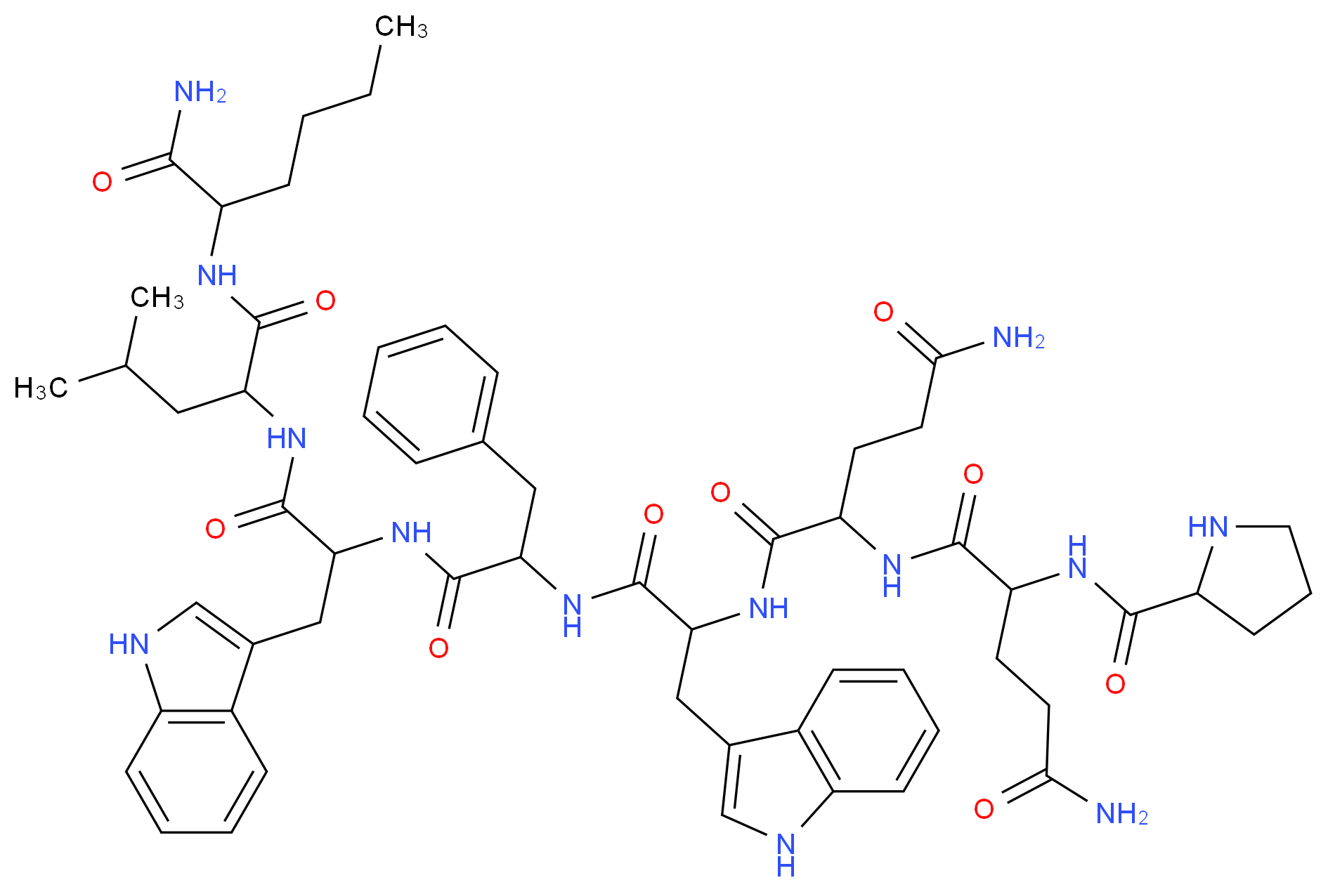 [D-Pro4, D-Trp7,9, Nle11]-Substance P Fragment 4-11_分子结构_CAS_89430-34-2)