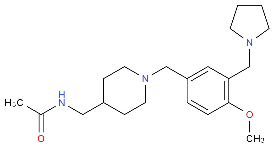N-({1-[4-methoxy-3-(pyrrolidin-1-ylmethyl)benzyl]piperidin-4-yl}methyl)acetamide_分子结构_CAS_)