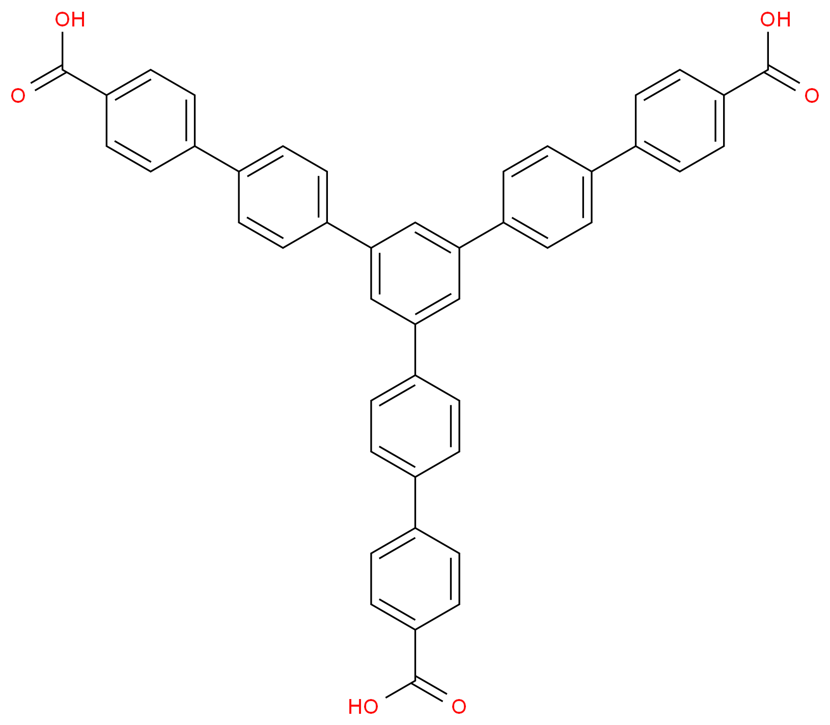 4-(4-{3,5-bis[4-(4-carboxyphenyl)phenyl]phenyl}phenyl)benzoic acid_分子结构_CAS_911818-75-2