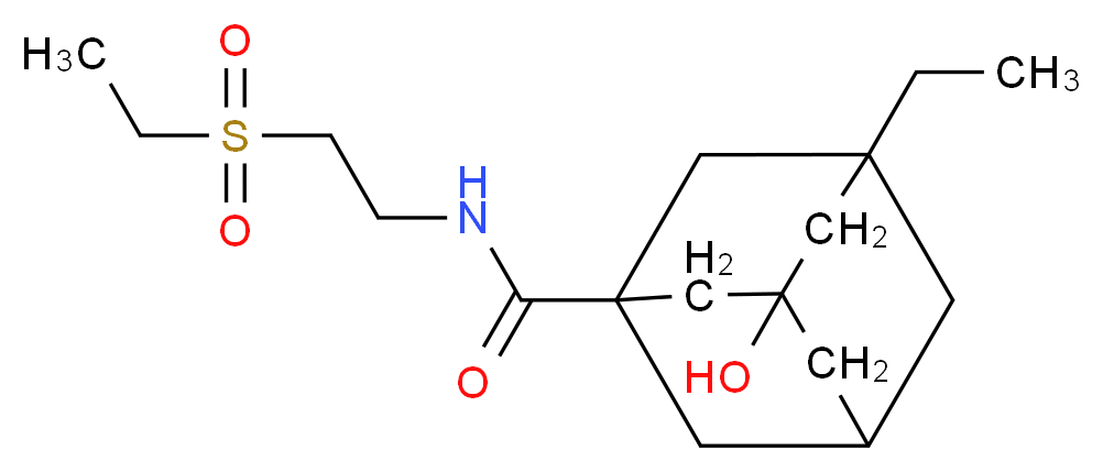 3-ethyl-N-[2-(ethylsulfonyl)ethyl]-5-hydroxyadamantane-1-carboxamide_分子结构_CAS_)