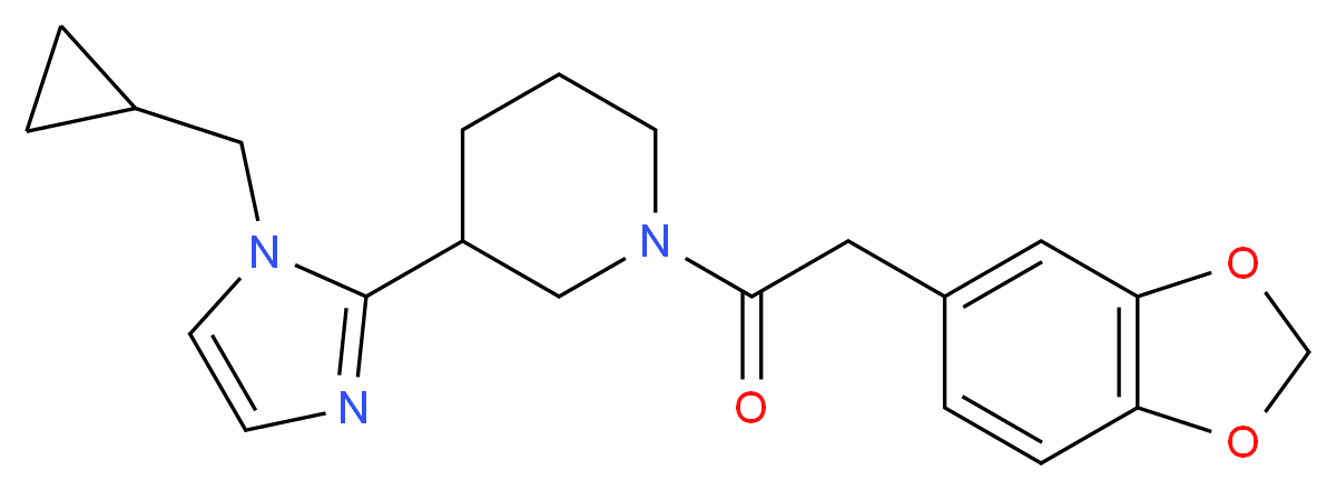 1-(1,3-benzodioxol-5-ylacetyl)-3-[1-(cyclopropylmethyl)-1H-imidazol-2-yl]piperidine_分子结构_CAS_)