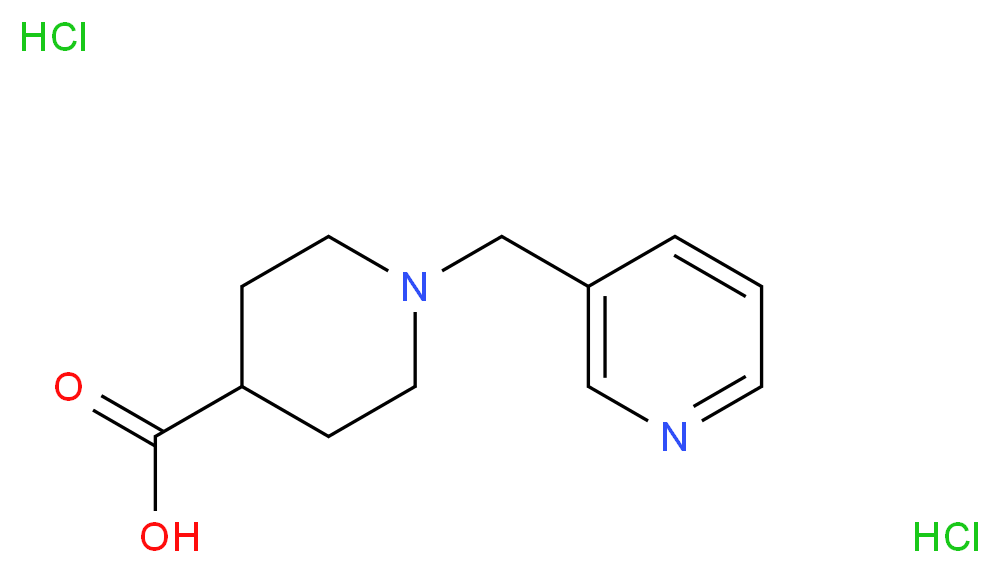 1-(pyridin-3-ylmethyl)piperidine-4-carboxylic acid dihydrochloride_分子结构_CAS_946409-40-1