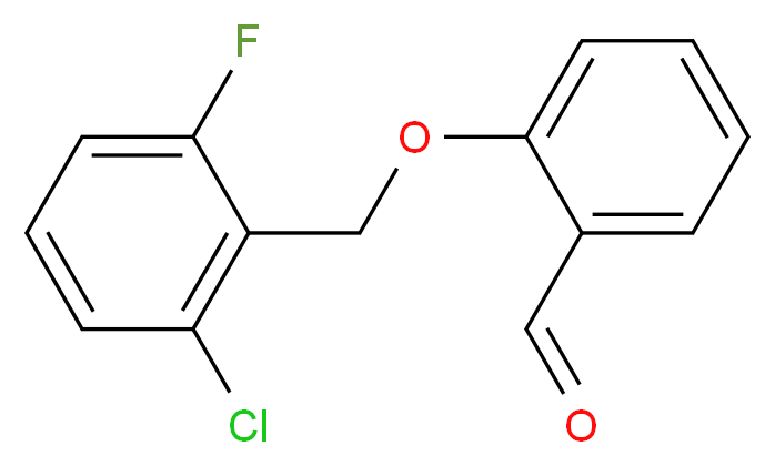 2-(2-氯-6-氟苯甲氧基)苯甲醛_分子结构_CAS_336880-01-4)