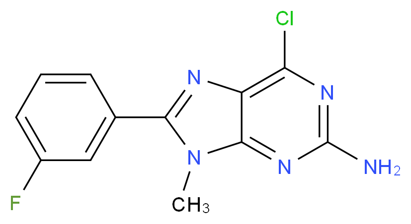 6-chloro-8-(3-fluorophenyl)-9-methyl-9H-purin-2-amine_分子结构_CAS_232254-96-5)