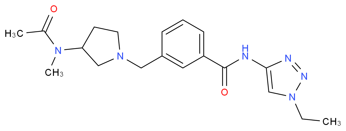 3-({3-[acetyl(methyl)amino]pyrrolidin-1-yl}methyl)-N-(1-ethyl-1H-1,2,3-triazol-4-yl)benzamide_分子结构_CAS_)