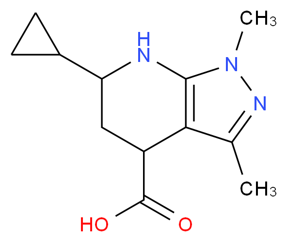 6-cyclopropyl-1,3-dimethyl-4,5,6,7-tetrahydro-1H-pyrazolo[3,4-b]pyridine-4-carboxylic acid_分子结构_CAS_)