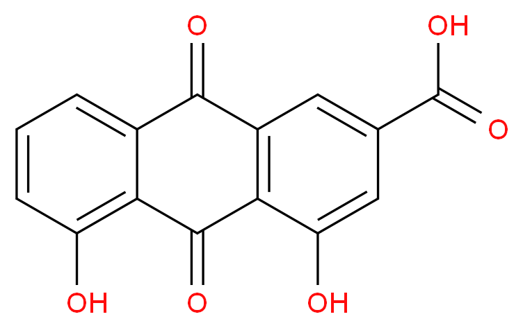 4,5-dihydroxy-9,10-dioxo-9,10-dihydroanthracene-2-carboxylic acid_分子结构_CAS_478-43-3