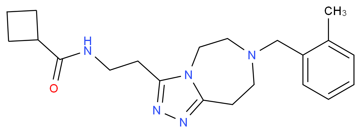 N-{2-[7-(2-methylbenzyl)-6,7,8,9-tetrahydro-5H-[1,2,4]triazolo[4,3-d][1,4]diazepin-3-yl]ethyl}cyclobutanecarboxamide_分子结构_CAS_)