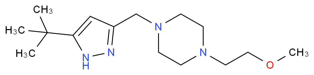 1-[(5-tert-butyl-1H-pyrazol-3-yl)methyl]-4-(2-methoxyethyl)piperazine_分子结构_CAS_)