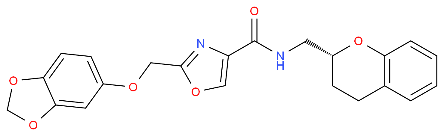 2-[(1,3-benzodioxol-5-yloxy)methyl]-N-[(2R)-3,4-dihydro-2H-chromen-2-ylmethyl]-1,3-oxazole-4-carboxamide_分子结构_CAS_)