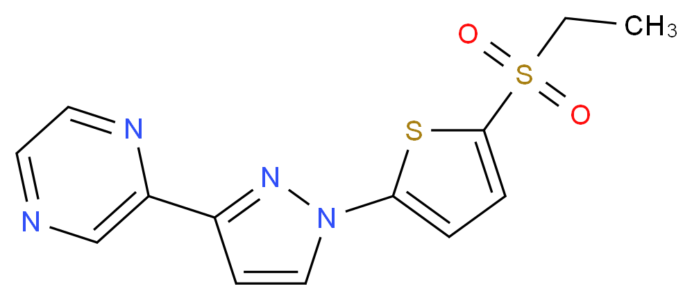 2-{1-[5-(ethylsulfonyl)-2-thienyl]-1H-pyrazol-3-yl}pyrazine_分子结构_CAS_)