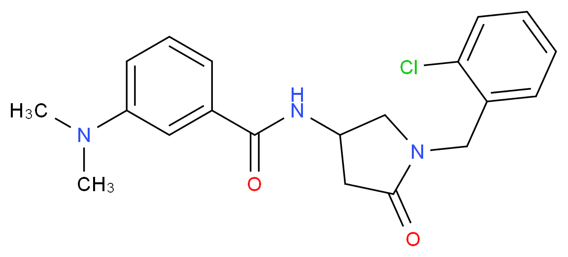 N-[1-(2-chlorobenzyl)-5-oxo-3-pyrrolidinyl]-3-(dimethylamino)benzamide_分子结构_CAS_)