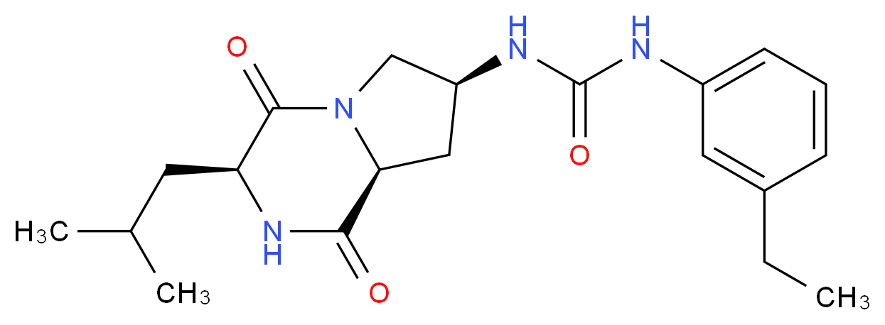 N-(3-ethylphenyl)-N'-[(3S,7S,8aS)-3-isobutyl-1,4-dioxooctahydropyrrolo[1,2-a]pyrazin-7-yl]urea_分子结构_CAS_)