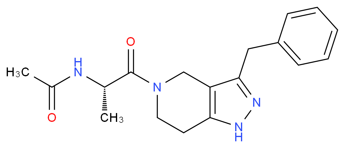 N-[(1S)-2-(3-benzyl-1,4,6,7-tetrahydro-5H-pyrazolo[4,3-c]pyridin-5-yl)-1-methyl-2-oxoethyl]acetamide_分子结构_CAS_)