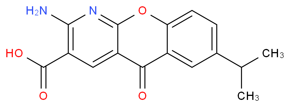 2-amino-5-oxo-7-(propan-2-yl)-5H-chromeno[2,3-b]pyridine-3-carboxylic acid_分子结构_CAS_68302-57-8