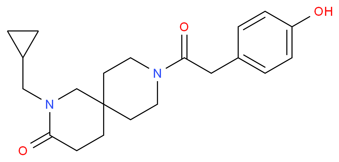 2-(cyclopropylmethyl)-9-[(4-hydroxyphenyl)acetyl]-2,9-diazaspiro[5.5]undecan-3-one_分子结构_CAS_)