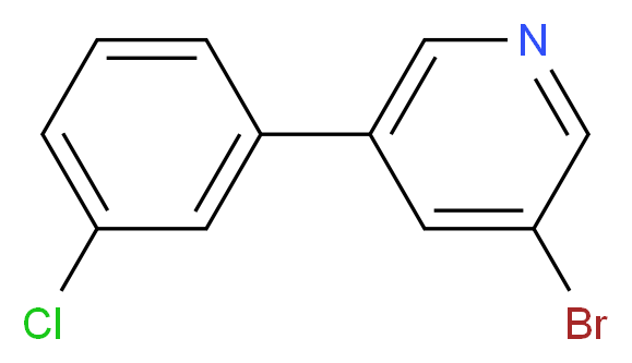 3-Bromo-5-(3-chloro-phenyl)-pyridine_分子结构_CAS_675590-26-8)