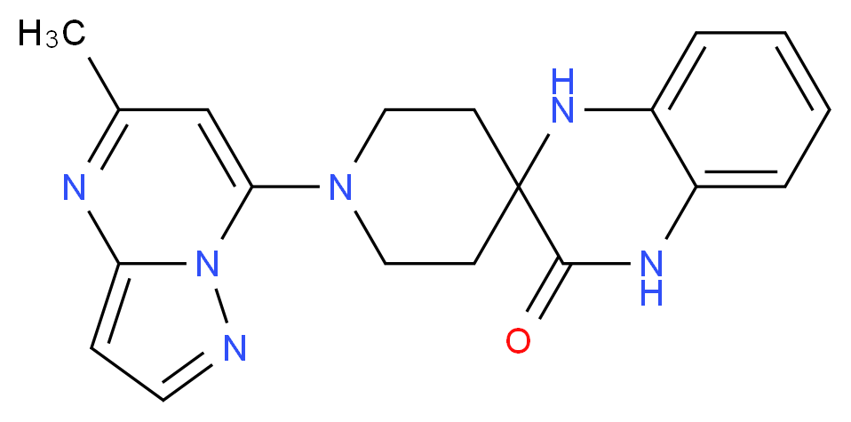 1-(5-methylpyrazolo[1,5-a]pyrimidin-7-yl)-1',4'-dihydro-3'H-spiro[piperidine-4,2'-quinoxalin]-3'-one_分子结构_CAS_)