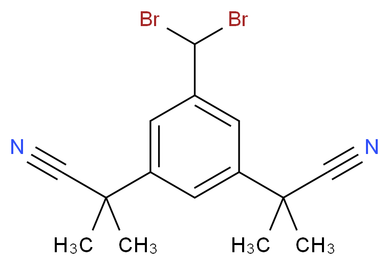 2-[3-(1-cyano-1-methylethyl)-5-(dibromomethyl)phenyl]-2-methylpropanenitrile_分子结构_CAS_1027160-12-8