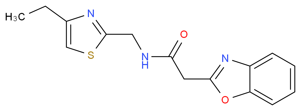 2-(1,3-benzoxazol-2-yl)-N-[(4-ethyl-1,3-thiazol-2-yl)methyl]acetamide_分子结构_CAS_)