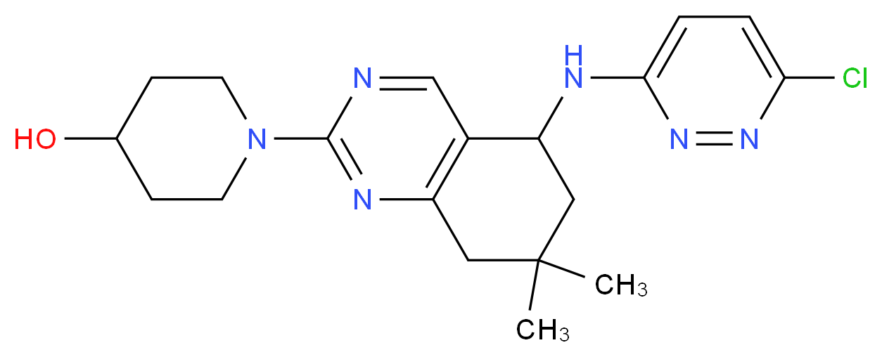 1-{5-[(6-chloropyridazin-3-yl)amino]-7,7-dimethyl-5,6,7,8-tetrahydroquinazolin-2-yl}piperidin-4-ol_分子结构_CAS_)