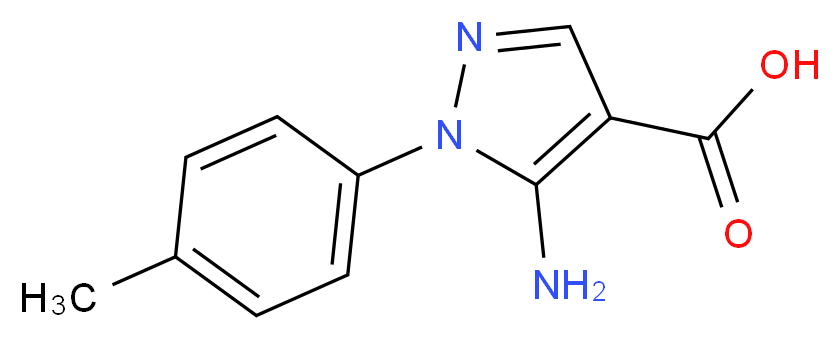 5-氨基-1-(4-甲基苯基)-1H-吡唑-4-羧酸_分子结构_CAS_14678-93-4)