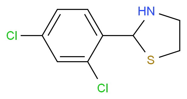 2-(2,4-Dichlorophenyl)-1,3-thiazolidine_分子结构_CAS_67189-27-9)